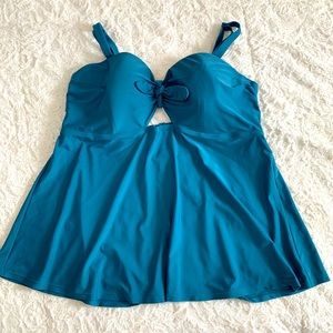 Old Navy Teal Tie Front Tankini 3X